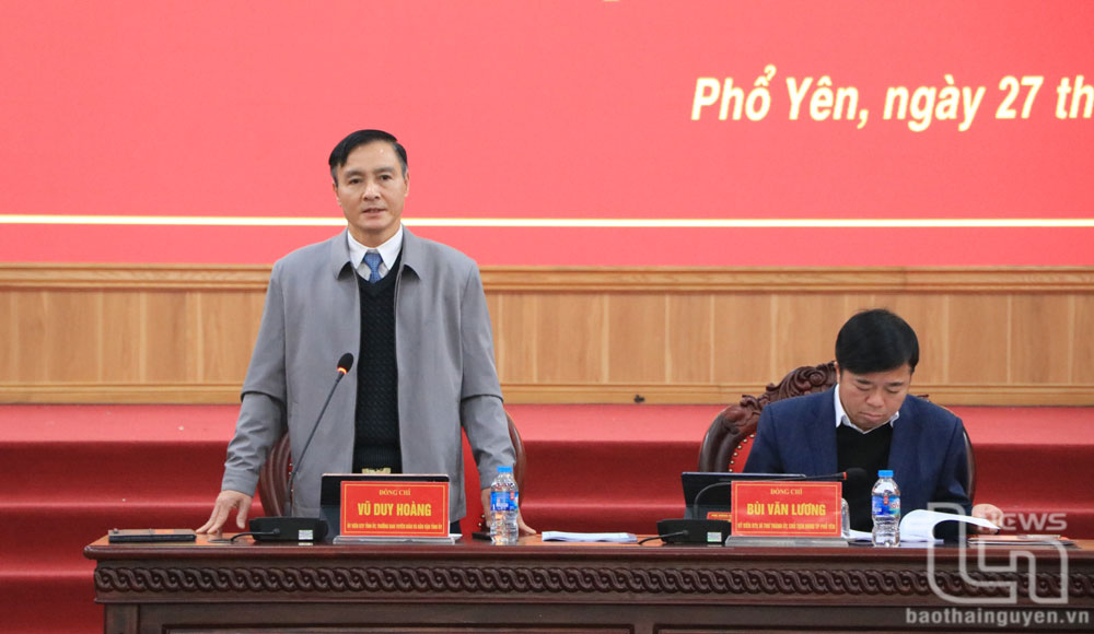 Tổ biên tập văn kiện Đại hội Đảng bộ tỉnh làm việc với Đảng bộ Phổ Yên