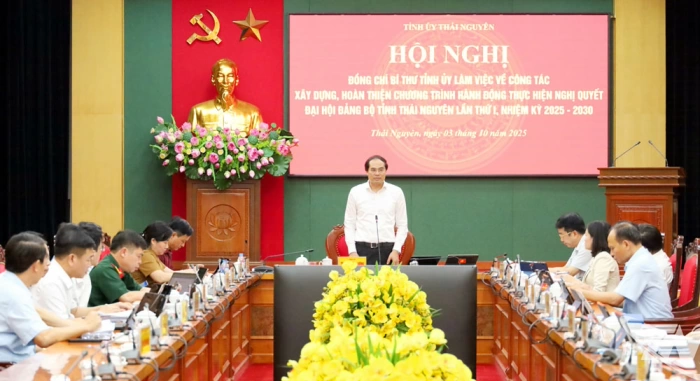 Chương trình hành động thực hiện Nghị quyết Đại hội đại biểu Đảng bộ tỉnh Thái Nguyên lần thứ I, nhiệm kỳ 2025-2030