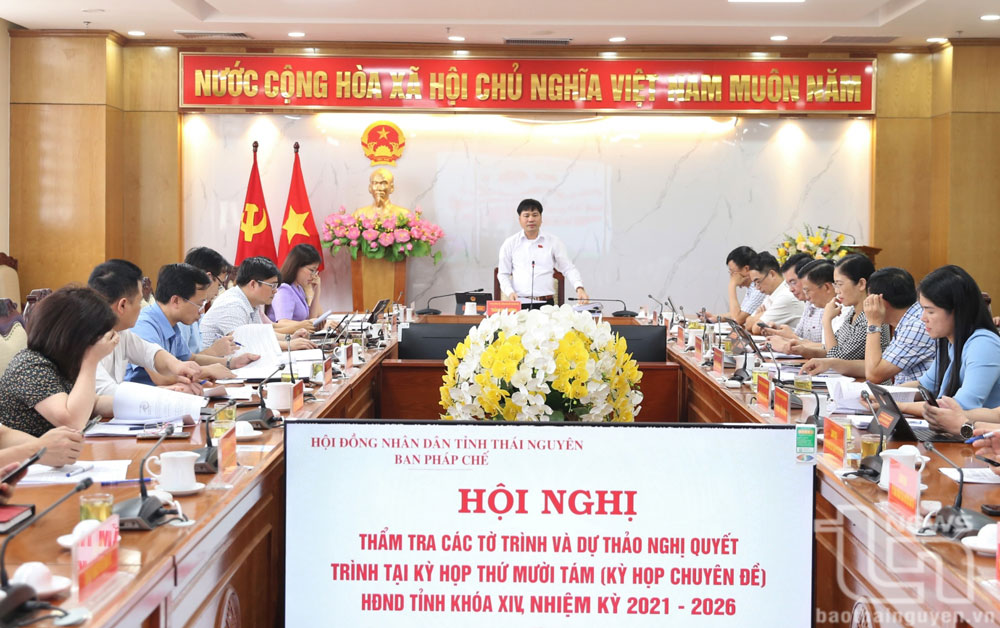 Thẩm tra các tờ trình, dự thảo nghị quyết trình tại Kỳ họp thứ 18 HĐND tỉnh