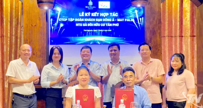 Ký kết bao tiêu gà và trứng gà dược liệu Tân Khánh