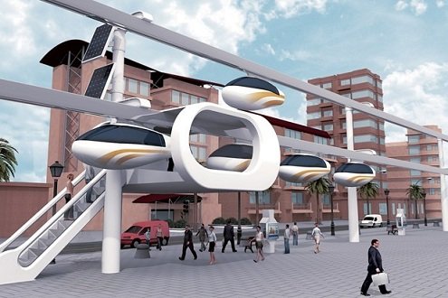 Taxi bay sẽ trở thành phương tiện chủ chốt trong hệ thống giao thông công cộng tương lai.