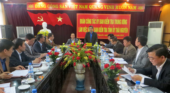 Làm việc với Đoàn công tác của Ủy ban Kiểm tra Trung ương