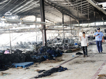 Hỏa hoạn tại Nhà máy may TNG Sông Công