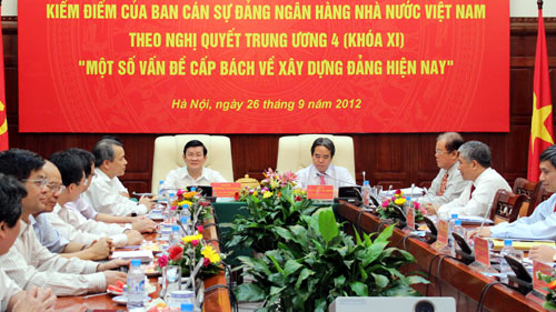 Ngân hàng Nhà nước kiểm điểm theo Nghị quyết TW 4