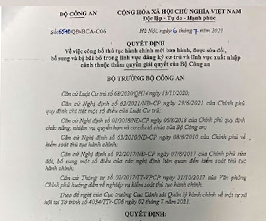 Thủ tục điều chỉnh thông tin về cư trú khi đã bị thu hồi sổ hộ khẩu