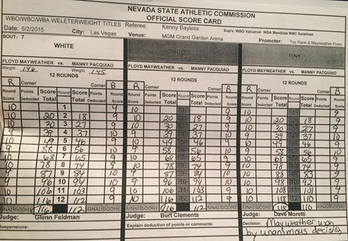 Vì sao trọng tài chấm Mayweather thắng điểm Pacquiao