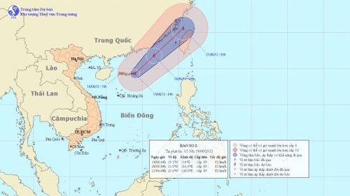 Thông tin tiếp theo về cơn bão số 2