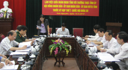 Đoàn đại biểu Quốc hội làm việc với tỉnh trước kỳ họp thứ 7, Quốc hội khoá XII