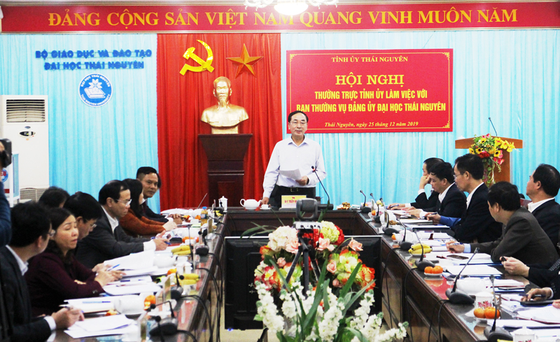 Thường trực Tỉnh ủy làm việc với Ban Thường vụ Đảng ủy Đại học Thái Nguyên