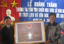 6,5 tỷ đồng trùng tu, tôn tạo Chùa Mai Sơn