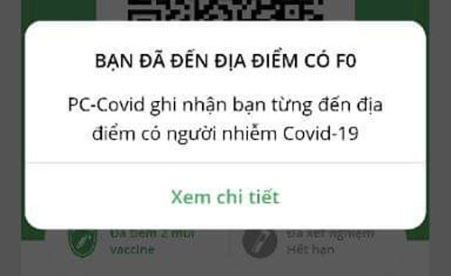 PC-Covid sẽ cảnh báo nguy cơ người dùng tiếp xúc F0