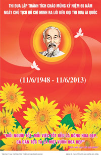 Hướng dẫn tuyên truyền kỷ niệm 65 năm Ngày Chủ tịch Hồ Chí Minh ra Lời kêu gọi thi đua ái quốc (11/6/1948 - 11/6/2013)