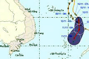 Bão số 9 chỉ còn là áp thấp trên biển Đông