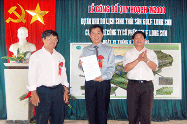 Công bố quy hoạch Dự án Khu du lịch sinh thái sân Golf Long Sơn.