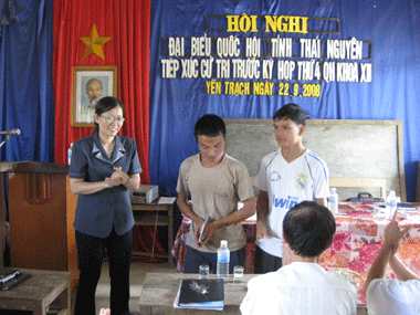 Đoàn đại biểu Quốc hội tỉnh Thái Nguyên tiếp xúc cử tri trước kỳ họp thứ 4, Quốc hội khoá XII